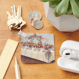 Trouwbanket tafel in vintage stijl sleutelhanger