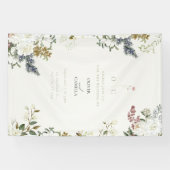 Trouwbanner met wilde bloemen botanisch spandoek (Horizontaal)