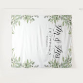 Trouwbanner voor Mr & Mrs Greenery Wandkleed (Voorkant (horizontaal))