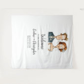 Trouwbanner Waterverf Passen getrouwd Eigenzinnig  Wandkleed (Voorkant (horizontaal))