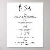 Trouwbar Drankmenu Gepersonaliseerde Calligrafie Poster (Voorkant)