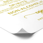 Trouwbar Menu Bord Rustic Chic Calligrafie Goud Poster (Hoek)