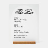 Trouwbar signeer - Aangepaste boog acryl display (Voorkant)