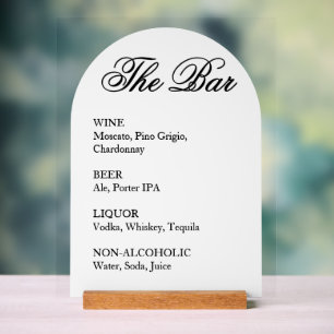 Trouwbar signeer - Aangepaste boog acryl display