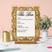 Trouwbar signeer - Gouden frame acryl display (Huwelijk)