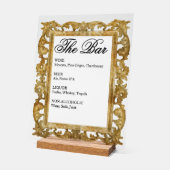 Trouwbar signeer - Gouden frame acryl display (Hoek)