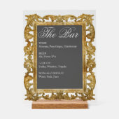 Trouwbar signeer - Gouden frame acryl display (Voorkant)