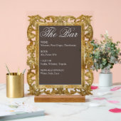 Trouwbar signeer - Gouden frame acryl display (Huwelijk)