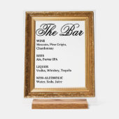 Trouwbar signeer - Gouden frame acryl display (Voorkant)