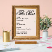 Trouwbar signeer - Gouden frame acryl display (Huwelijk)