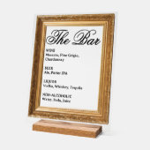 Trouwbar signeer - Gouden frame acryl display (Hoek)