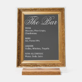 Trouwbar signeer - Gouden frame acryl display (Voorkant)