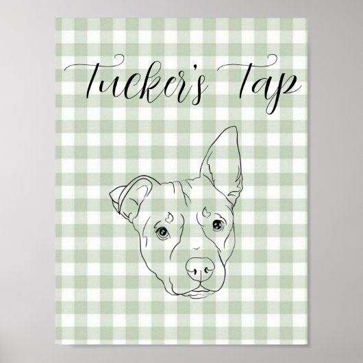 Trouwbarbord met hond poster (Voorkant)