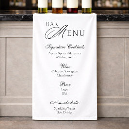 Trouwbarmenu | Modern zwart-wit bord Spandoek