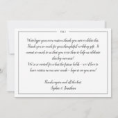 Trouwbedankbriefje achterzijde één grote foto bedankkaart (Achterkant)