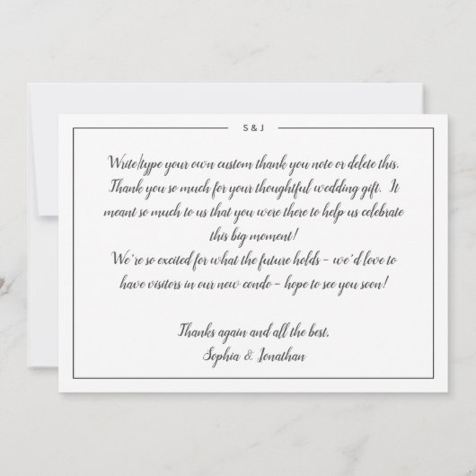 Trouwbedankbriefje achterzijde één grote foto bedankkaart (Achterkant)