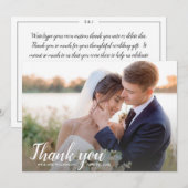 Trouwbedankbriefje achterzijde één grote foto bedankkaart (Voorkant / Achterkant)