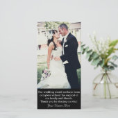 Trouwbedankfotokaart met bericht bedankkaart (Staand voorkant)