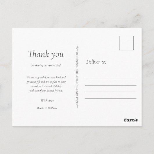 Trouwbedankingskaart Eucalyptus Bos Briefkaart (Achterkant)