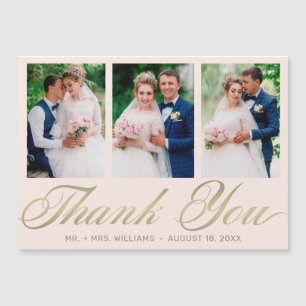 Trouwbedankje 3 Photo Collage Blush Gold