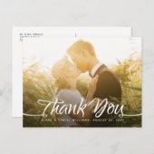 Trouwbedankje Calligrafie Script Custom Photo Briefkaart (Voorkant / Achterkant)