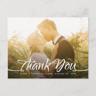 Trouwbedankje Calligrafie Script Custom Photo Briefkaart