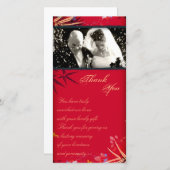 Trouwbedankje Fotokaart  Bamboe Bladeren Bedankkaart (Voorkant / Achterkant)