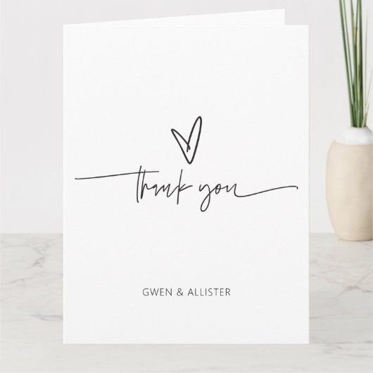 Trouwbedankje gevouwen briefkaarten (Voorkant)