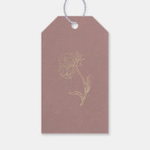 Trouwbedankje Gold Flower Dusty Roos Script Cadeaulabel (Achterkant)