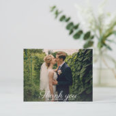 Trouwbedankje met foto  Roos Floral Briefkaart (Staand voorkant)