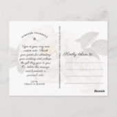 Trouwbedankje met foto  Roos Floral Briefkaart (Achterkant)