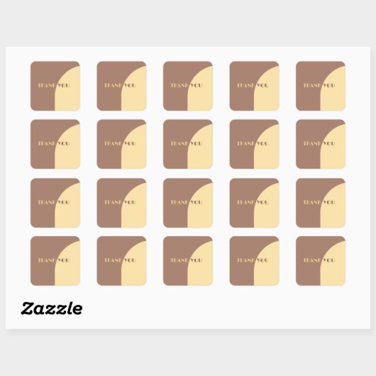 Trouwbedankje Mocha Mousse Arched Vierkante Sticker (Vel)