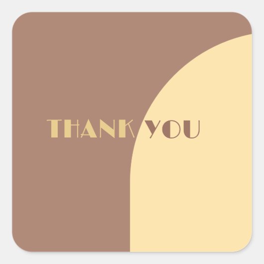Trouwbedankje Mocha Mousse Arched Vierkante Sticker (Voorkant)