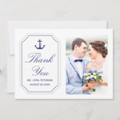 Trouwbedankje Nautisch Anker Witte Fotokaart Bedankkaart (Voorkant)