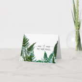 Trouwbedankje Opmerking Botanische varen blad gebl Bedankkaart (Voorkant)