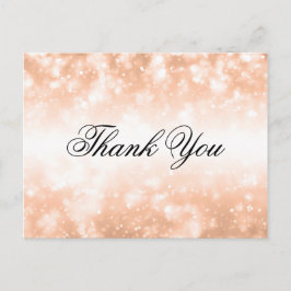Trouwbedankje Opmerking Roos Gold Shimmer Lights Briefkaart