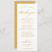 Trouwbedankje Plaats kaart goud (Voorkant / Achterkant)