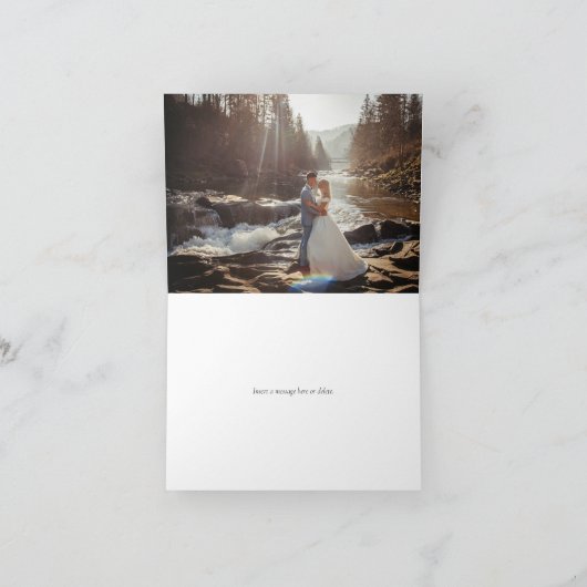 Trouwbedankkaart met Blauwgroen groen Bedankkaart (Binnen)