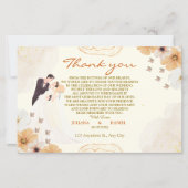 Trouwbedankkaart met Cream Floral Design (Voorkant)