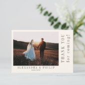 Trouwbedankkaart met elegante typografie bedankkaart (Staand voorkant)