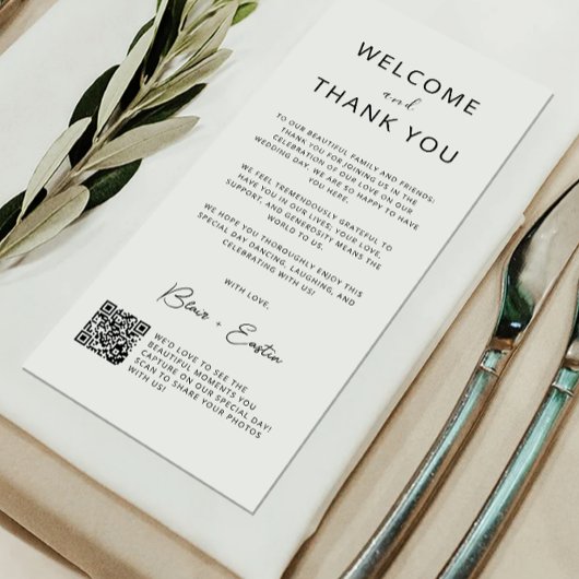 Trouwbedankkaart met QR-code,