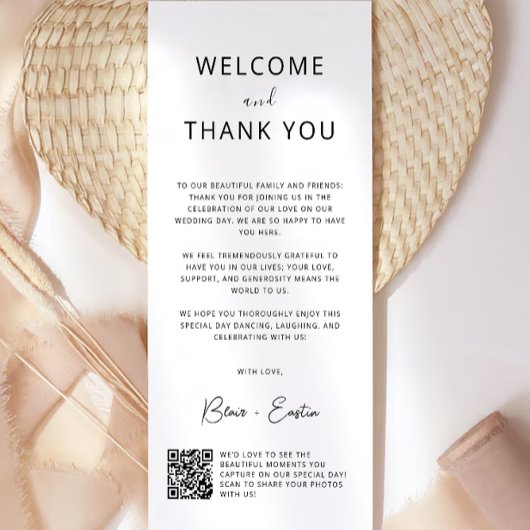 Trouwbedankkaart met QR-code,