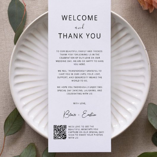 Trouwbedankkaart met QR-code,