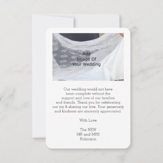 Trouwbedankkaart Peach Pink Rosebud Bedankkaart (Achterkant)