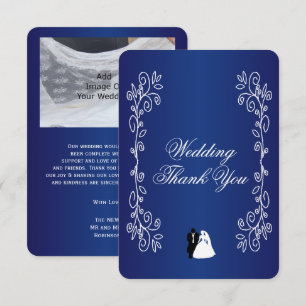 Trouwbedankkaart Royal Blue Bride Groom Bedankkaart