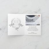 Trouwbedankkaart Silver Dragonflies Heart Bedankkaart (Binnen)