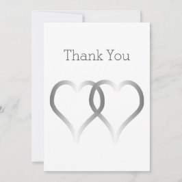 Trouwbedankkaart Silver Hearts Bedankkaart
