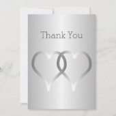 Trouwbedankkaart Silver Hearts Bedankkaart (Voorkant)