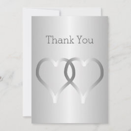 Trouwbedankkaart Silver Hearts Bedankkaart