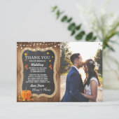 Trouwbedankkaart Verloving pompoenkrijt Kaart (Staand voorkant)